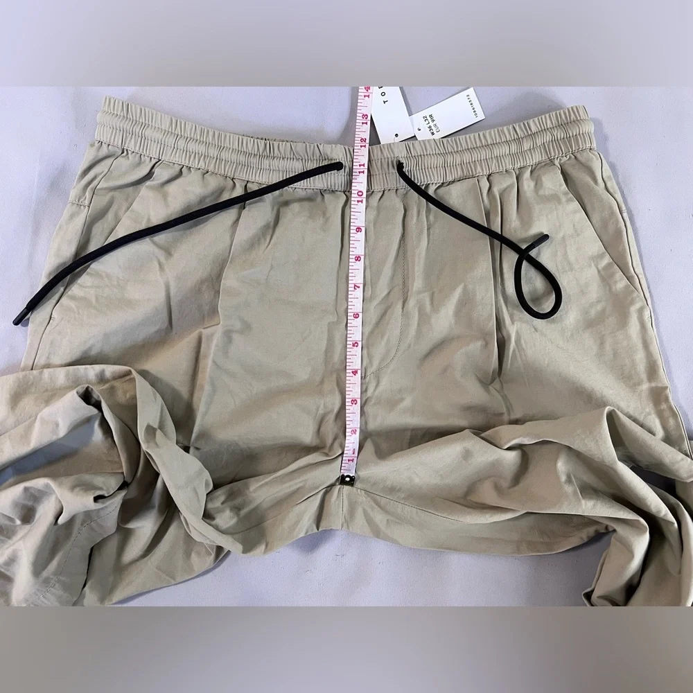 Topman Pants Mens 36X32 Elastic Waist Stretch Tapered Leg‎ NWT Beige